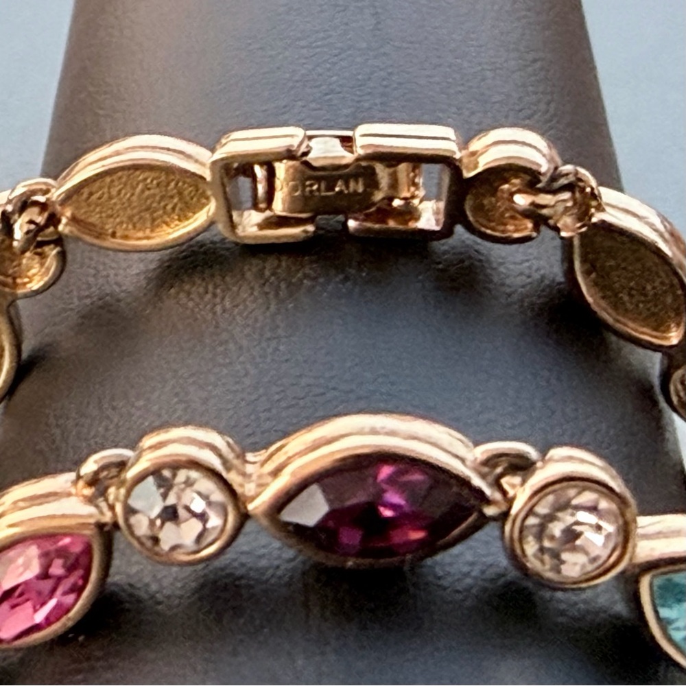 D'Orlan Multi-Colored Tennis Bracelet, Signed - Picture 5 of 8